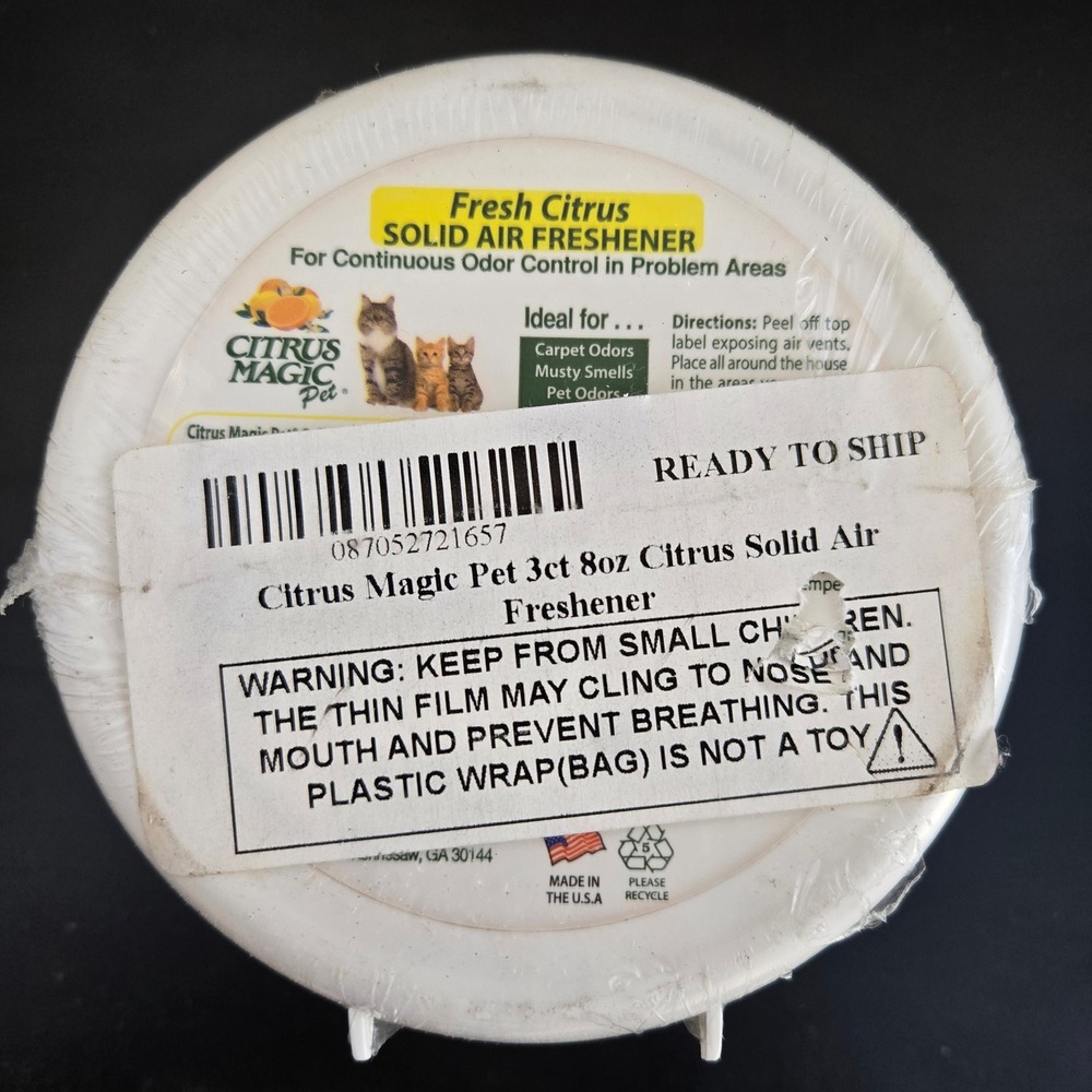 Citrus Magic Pet Solid Air Freshener 3ct 8oz Fresh Citrus Odor Absorber Pack - Picture 4 of 4